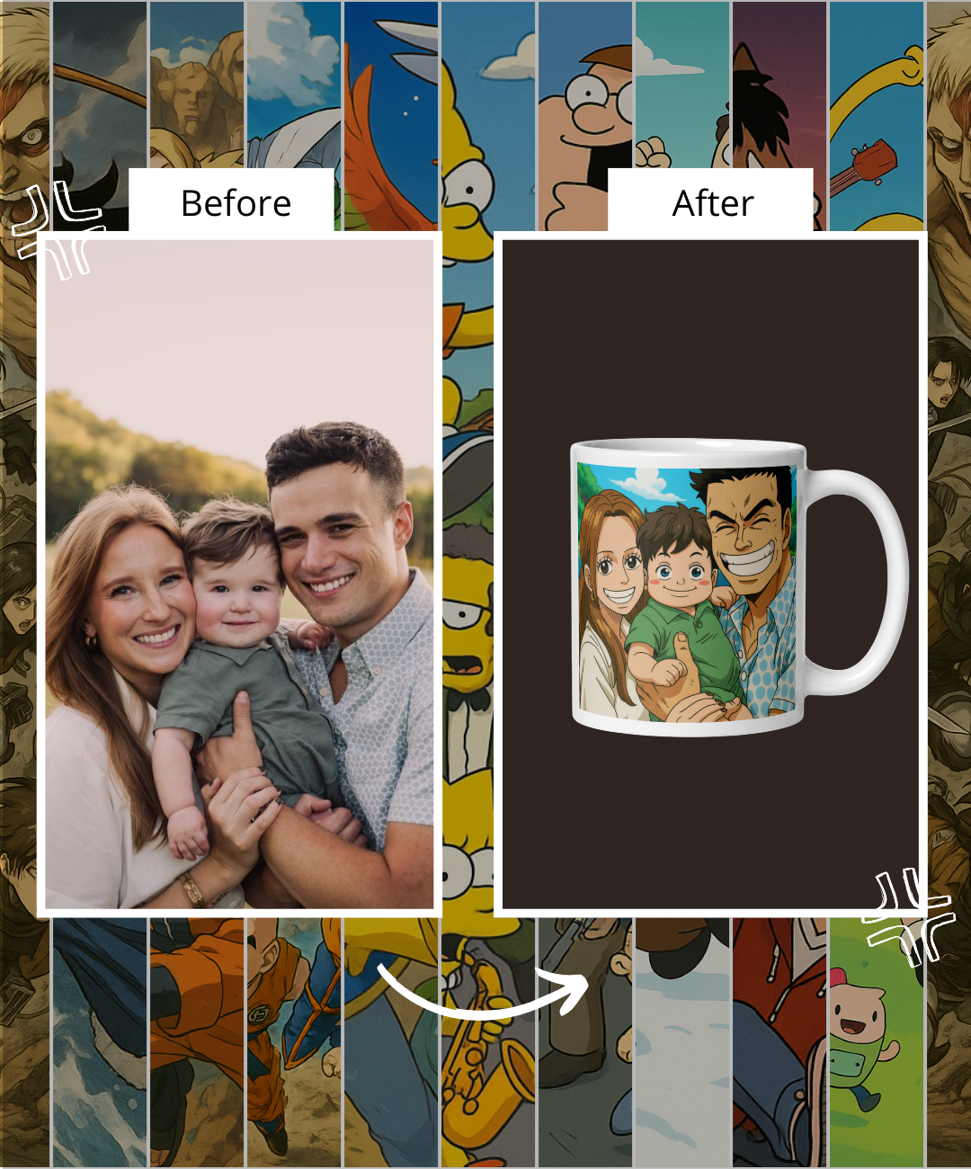 Portrait Tazza caffe - Inspired by Anime/Series