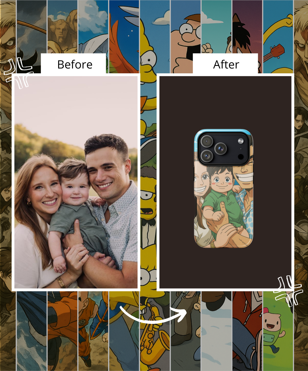 Portrait Cover iPhone 17/ 17 pro/17 pro max  - Inspired by Anime/Series