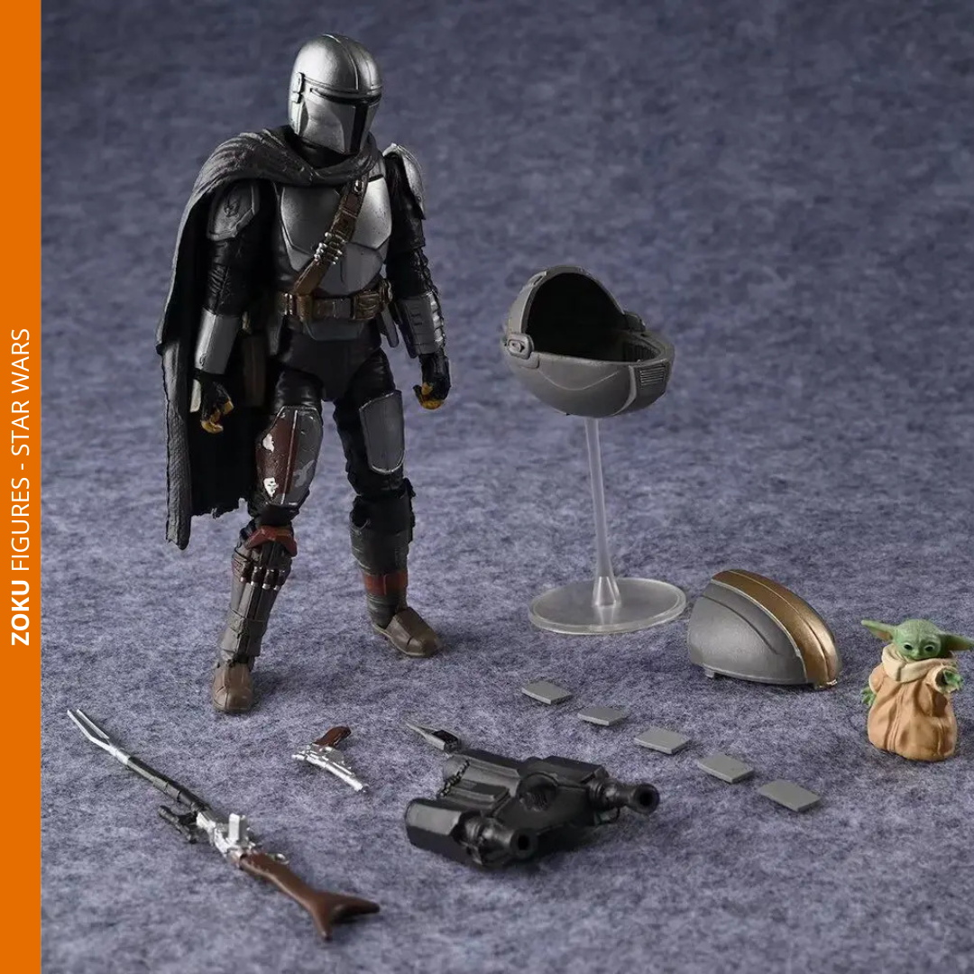 Action figure Din Djarin The Mandalorian e Child Baby Yoda - Star Wars